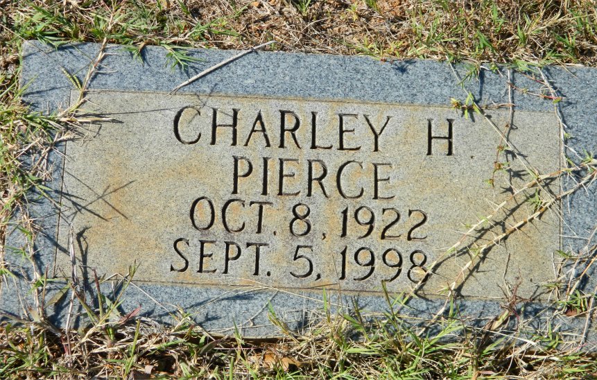 Gravestone for Charley Henry Pierce (Oct. 8, 1922 – Sept. 5, 1998). Gravestone for Charley Henry Pierce (Oct. 8, 1922 – Sept. 5, 1998).