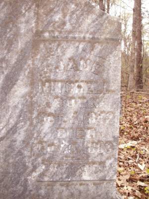 Jane Mitchell, Born Oct. 5, 1842, Died Nov. 5, 1883. Inscribed: "Meet me in Heaven"